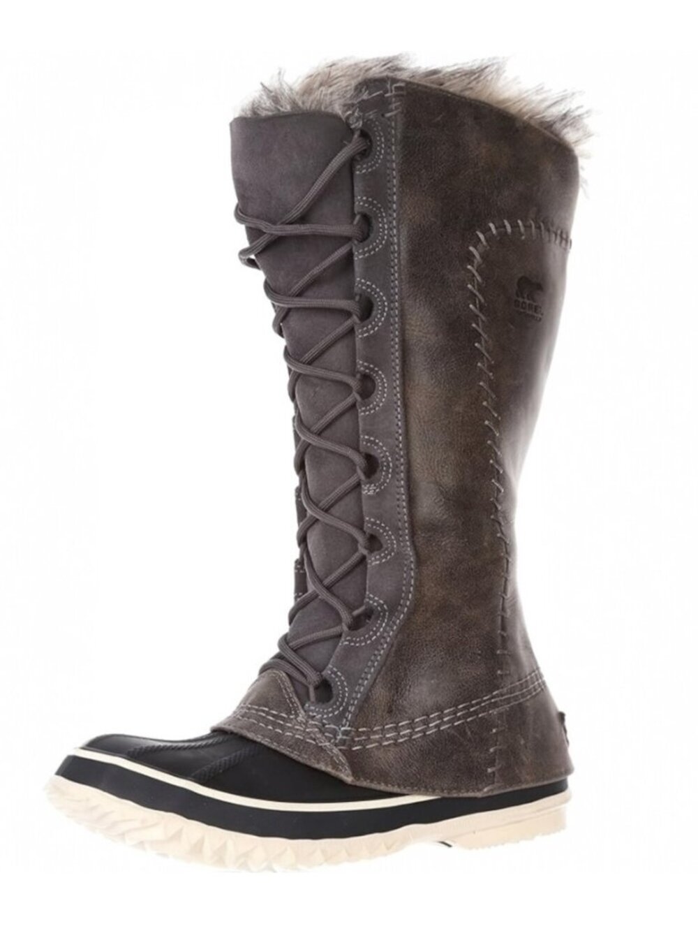 Sorel Cate The Great Tall Waterproof Leather Winter Snow Boots Wmn’s Size 6 Grey